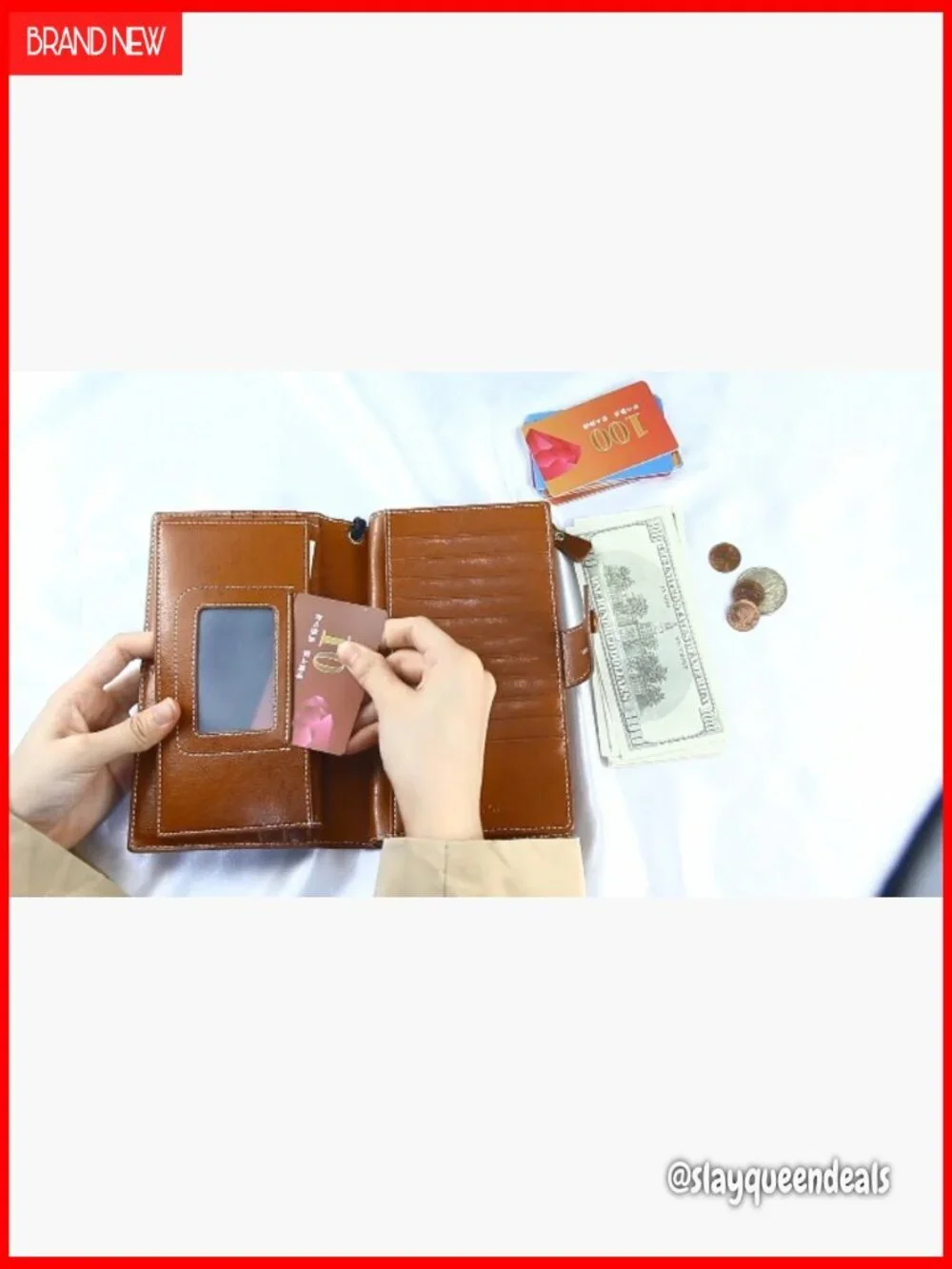 Large RFID Blocking Leather Zip Around Clutch Wristlet Phone Organizer
